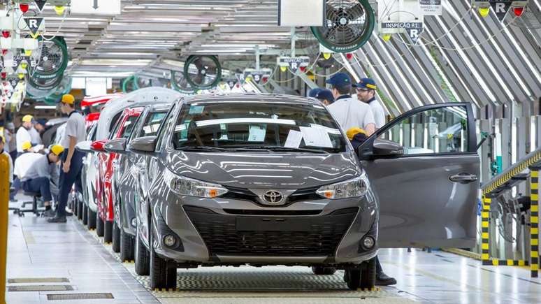 Produção do Toyota Yaris na fábrica de Sorocaba, SP