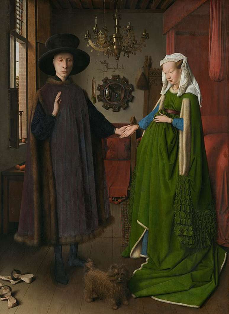Jan van Eyck, O Casal Arnolfini (1434. (Fonte: WikimediaCommons/Reprodu&ccedil;&atilde;o)