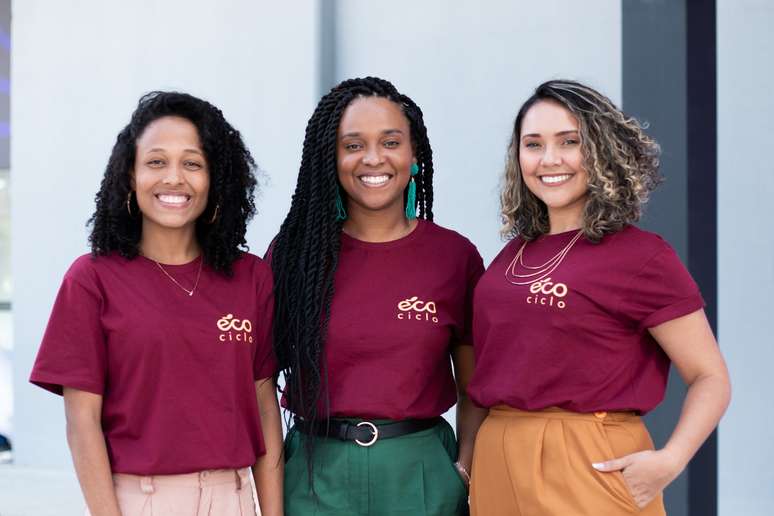 Adriele, Hellen e Patricia, fundadoras da EcoCiclo