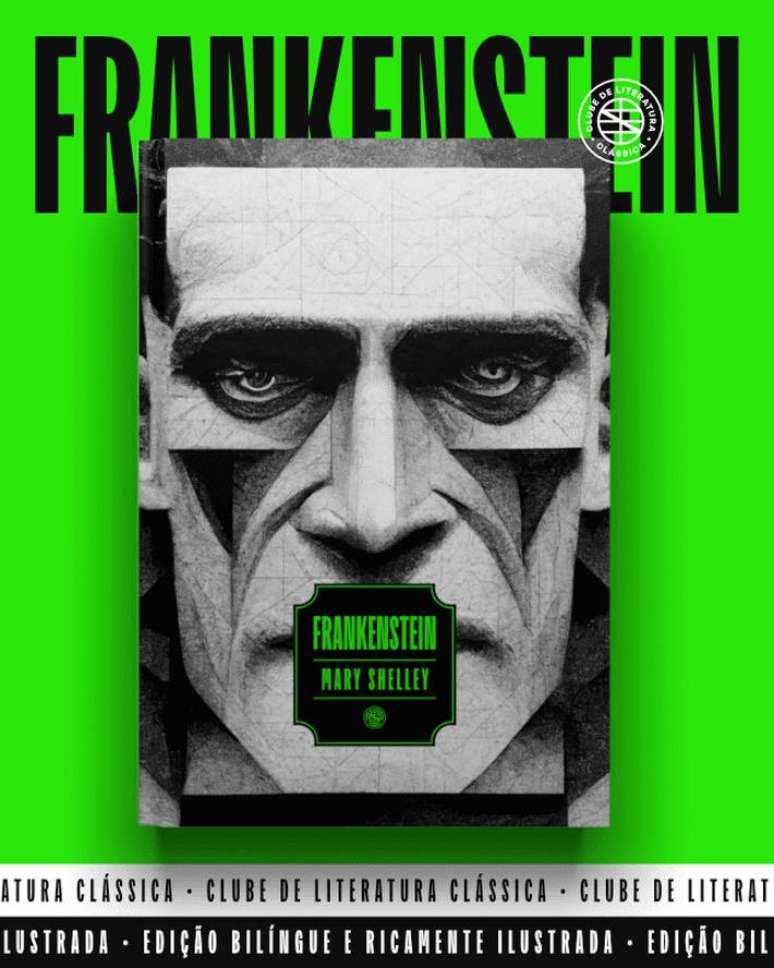 Edição de 'Frankenstein' da editora Clube de Literatura Clássica, feita com inteligência artificial, foi indicada ao Prêmio Jabuti 2023.