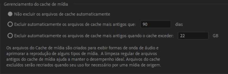 Voc&ecirc; pode escolher mecanismos autom&aacute;ticos para a limpeza dos arquivos de cache