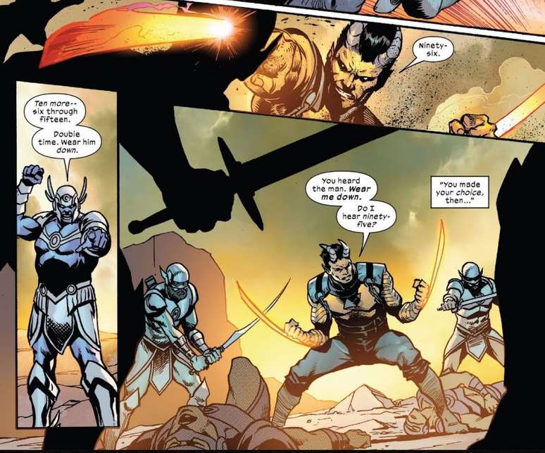 Ironfire chama todo mundo para cair dentro, igual Wolverine costumava fazer no passado (Imagem: Reprodução/Marvel Comics)
