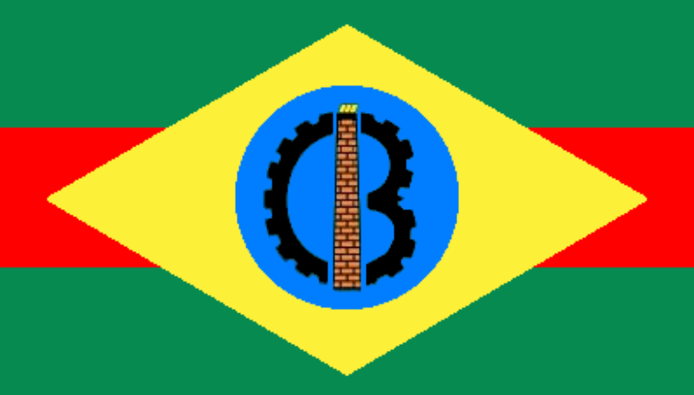 Imagem da bandeira de Barcarena, município do Pará, confundida com versão comunista do emblema nacional