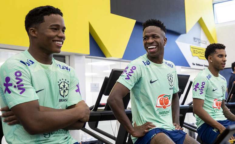 Endrick, Vini Jr e Rodrygo fizeram trabalho na academia no primeiro dia –