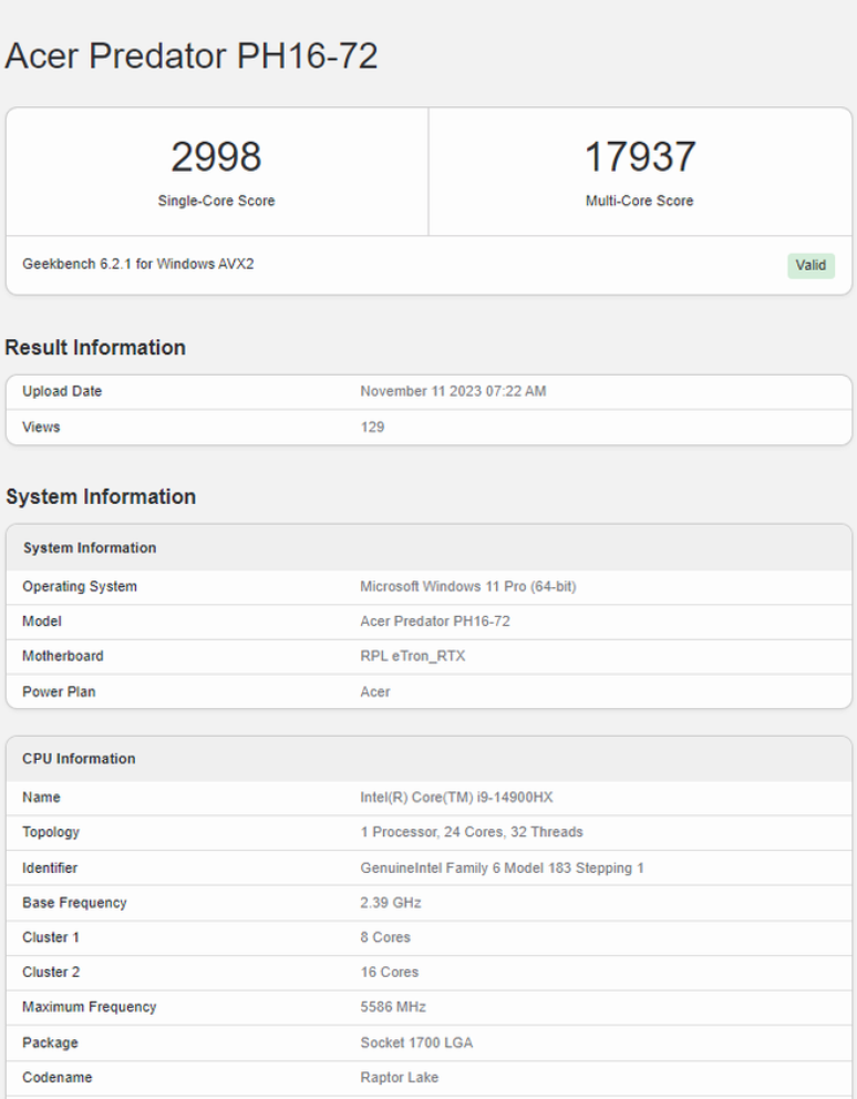 O Predator Helios 16 só deve ser anunciado pela Acer após a revelação da CPU (Imagem: Captura de tela: Felipe Vidal/Canaltech)