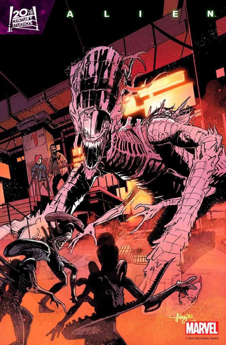 Os novos Xenomorfos brancos são muito maiores do que os clássicos (Imagem: Reprodução/20th Century Fox/Marvel Comics)