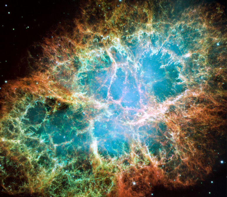 Nebulosa do Caranguejo observada pelo Hubble (Imagem: Reprodução/NASA, ESA, CSA, STScI; Jeff Hester (ASU), Allison Loll (ASU), Tea Temim (Princeton University)