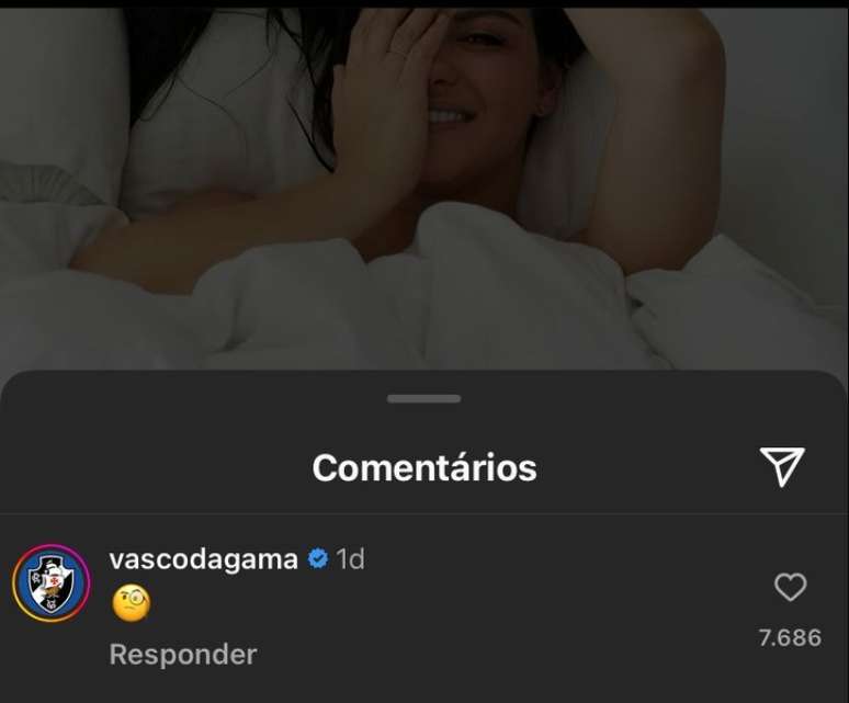 Coment&aacute;rio do perfil oficial do Vasco &ndash;