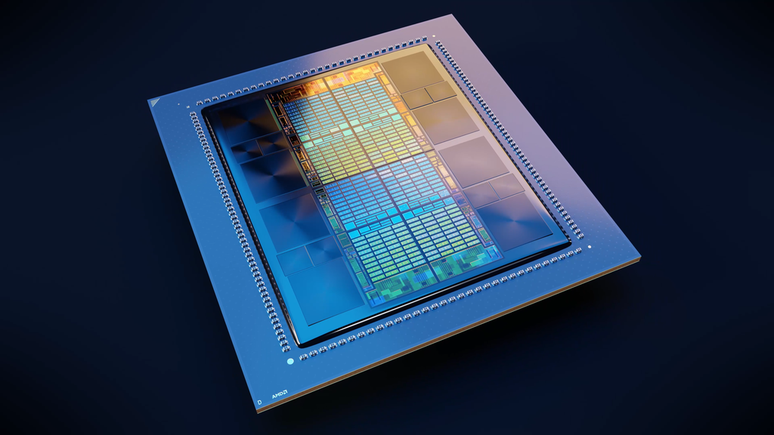 MI300X GPU with 8 CDNA 3 die interconnected via Infinity Fabric technology and with 192 GB of integrated HBM3 memory. (Image: AMD/Disclosure) MI300X GPU with 8 CDNA 3 die interconnected via Infinity Fabric technology and with 192 GB of integrated HBM3 memory. (Image: AMD/Disclosure)