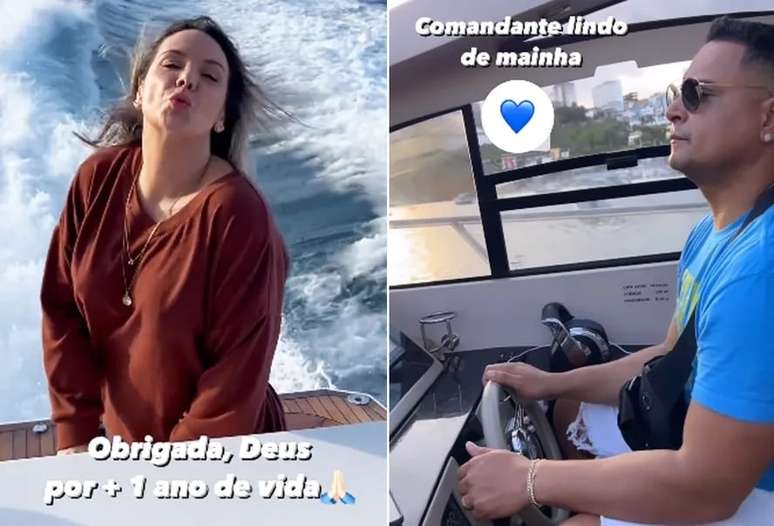 Carla Perez celebrates her 46th birthday on a boat trip with Xanddy