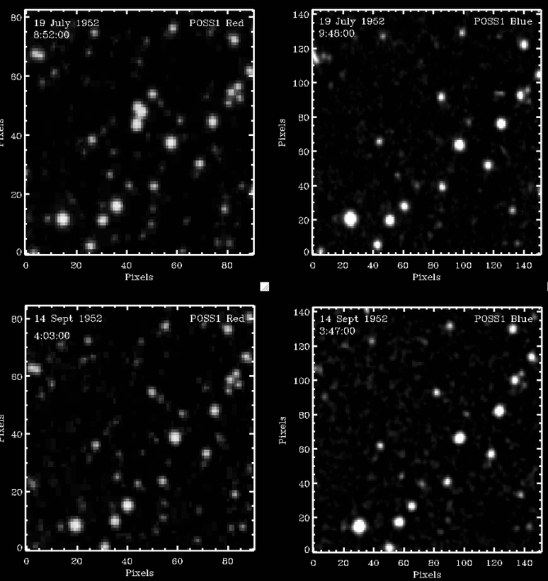 Imagens capturadas com diferença de 50 minutos que mostra o sumiço dos corpos. (Fonte: Solano et al., arXiv 2023)