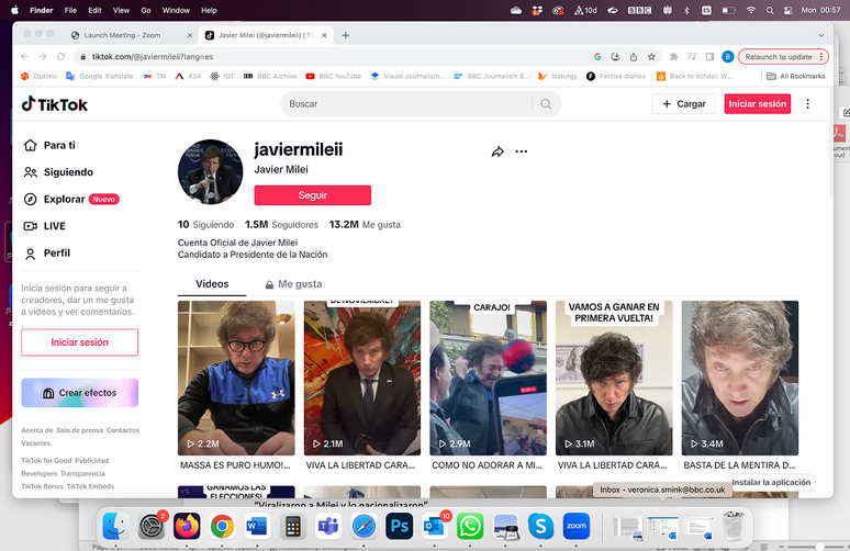 A conta de Javier Milei no Tik Tok está repleta de vídeos explicativos que viralizaram entre seus apoiadores