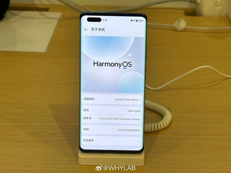 HamonyOS Next sera lancé au premier trimestre 2024 par Huawei (Image : Reproduction/Weibo/WHYLAB)