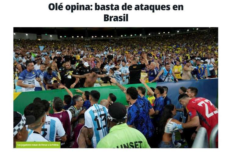 Em editorial, assinado por vice-diretor de redação, jornal esportivo Olé afirmou que "torcedores (argentinos) sofreram novamente"