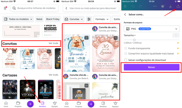 Convites Personalizados Para Criar grátis com o Canva