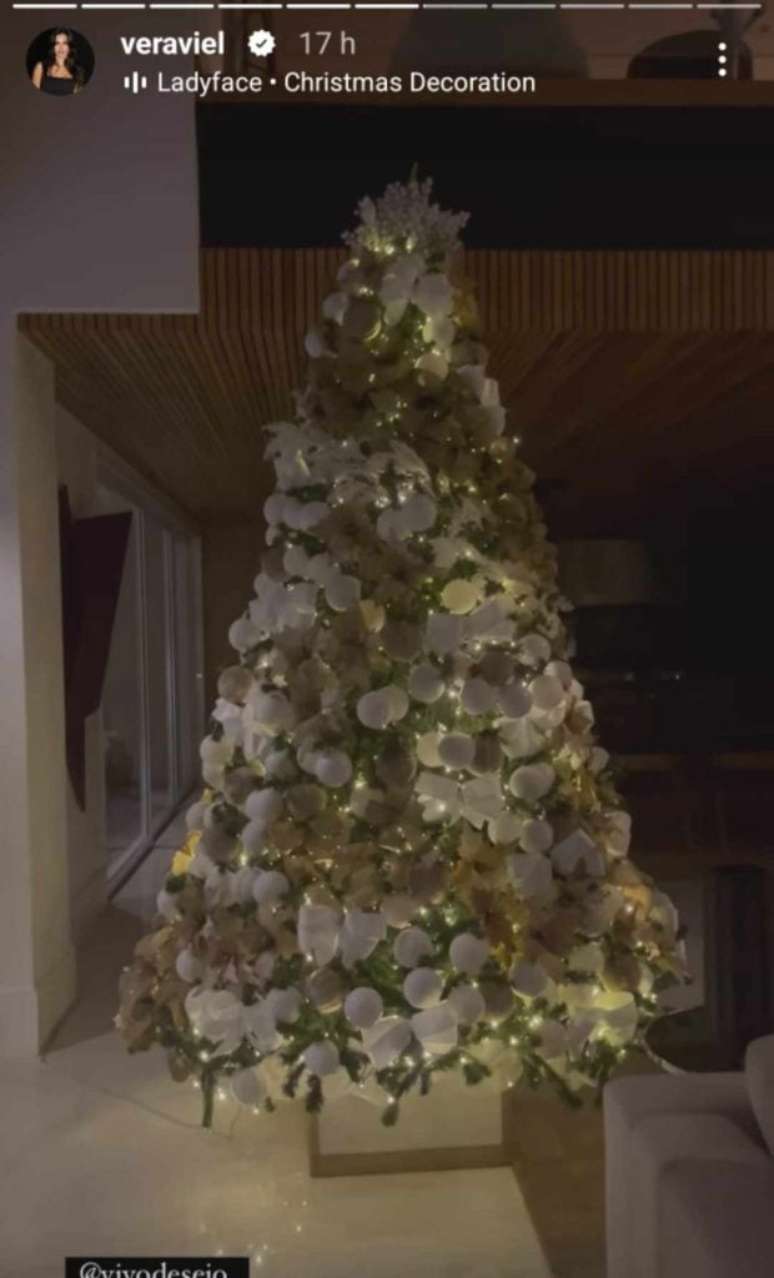 Rodrigo Faro's wife impresses by showing off a three-meter Christmas tree in their villa