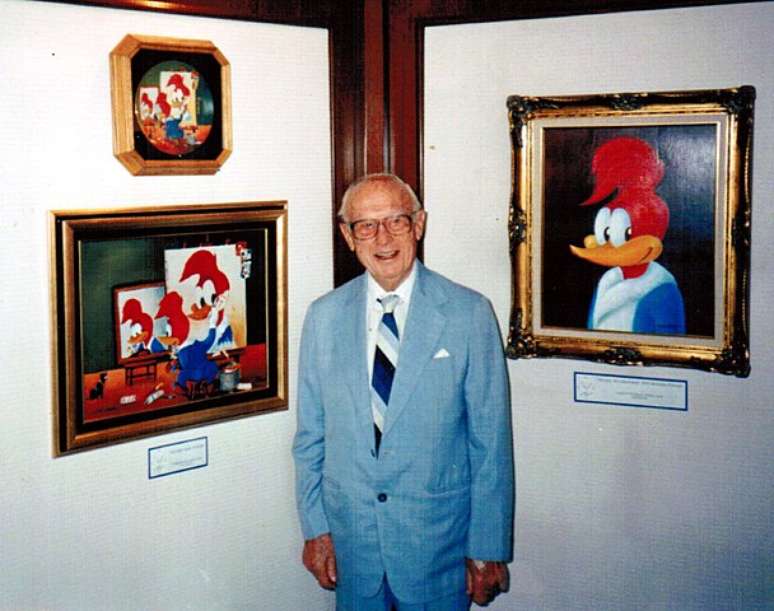 Walter Lantz e sua criação mais famosa. (Fonte: WikimediaCommons/Reprodução)