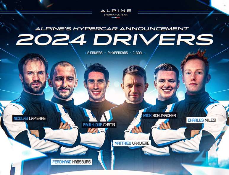 Os pilotos que conduzirão o A424 na temporada 2024 do FIA WEC