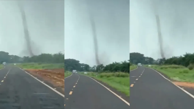 O redemoinho assustou moradores de Taquarussu