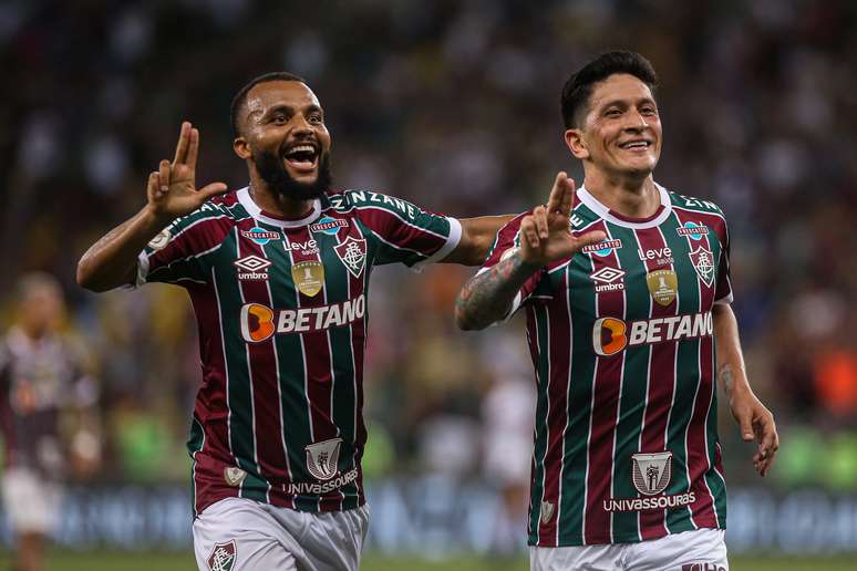 Cano comemora gol que deu a vit&oacute;ria do Fluminense em cima do S&atilde;o Paulo 