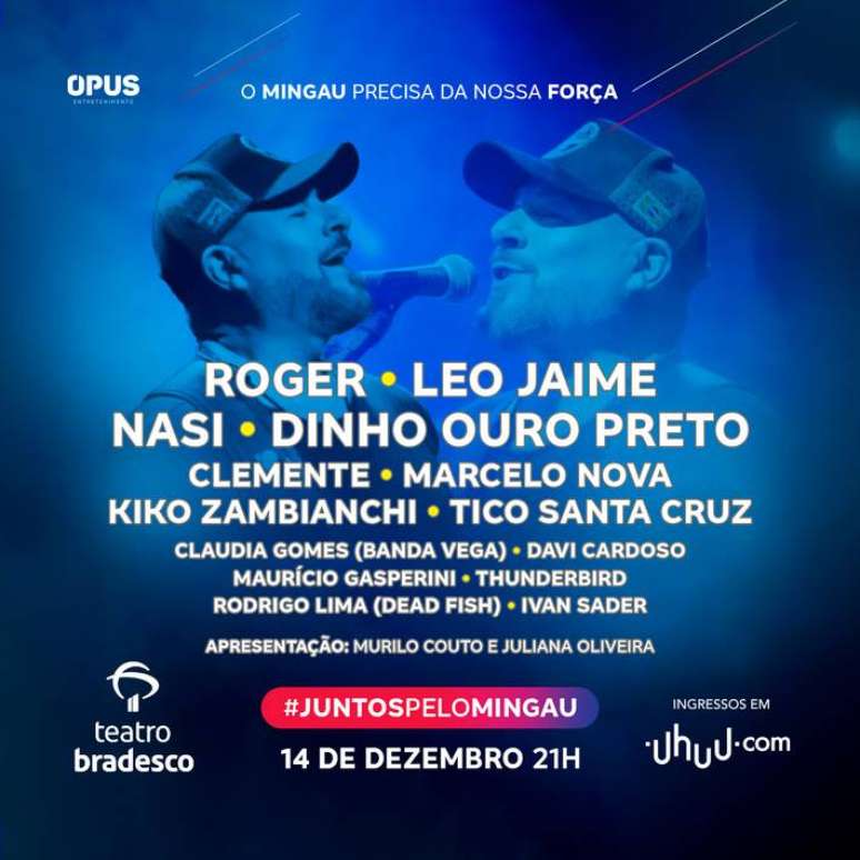 Mingau will win a benefit show with Dinho Ouro Preto, Leo Jaime and others;  see date