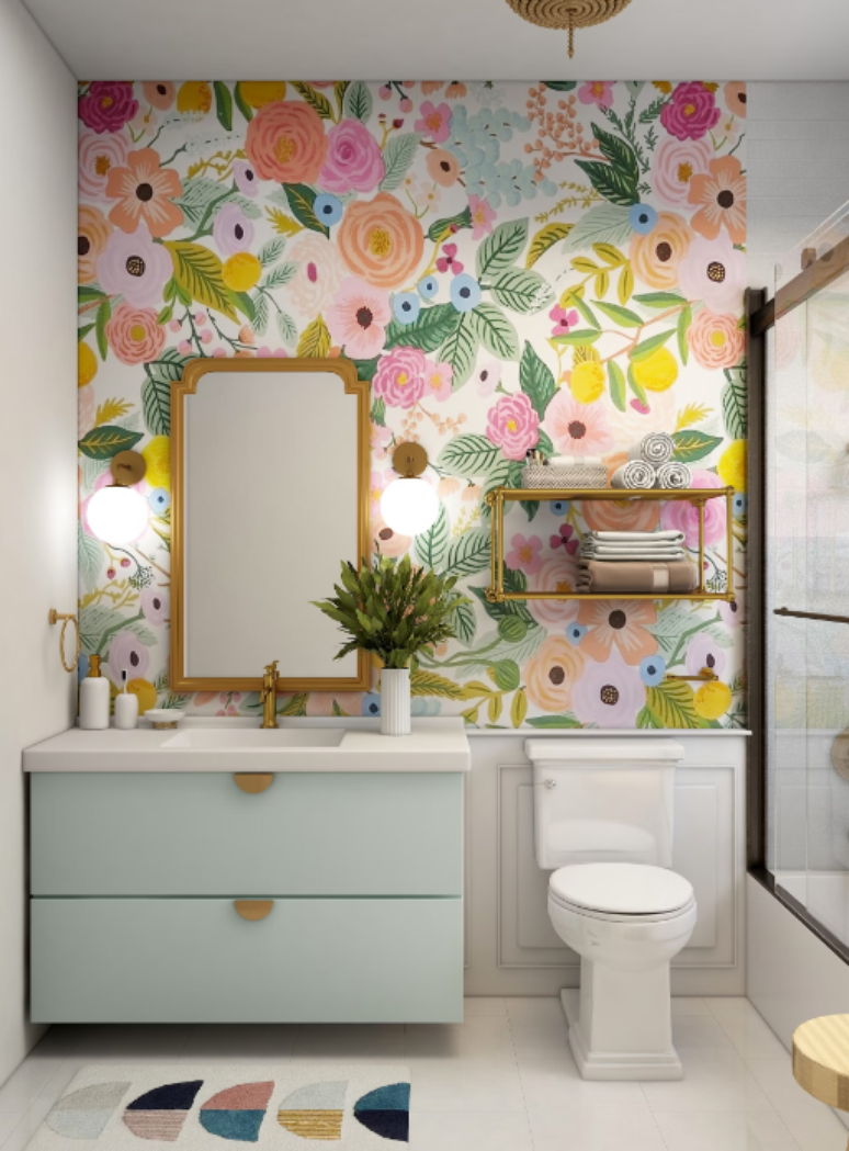 17. Banheiro feminino: estampas de flores são um toque de delicadeza – Foto: Unsplash