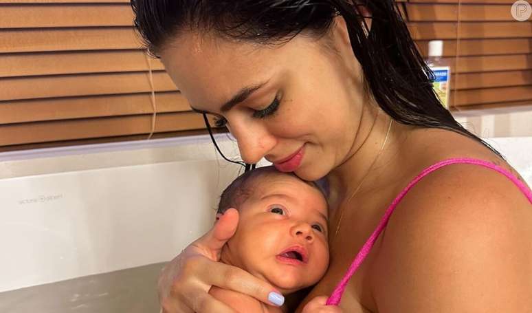 Bruna Biancardi melts her followers by showing her first bath with Mavie.  Photos!
