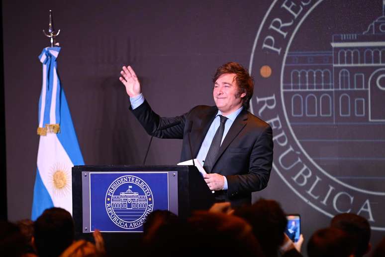 Javier Milei toma posse como novo presidente da Argentina 10 de dezembro. 