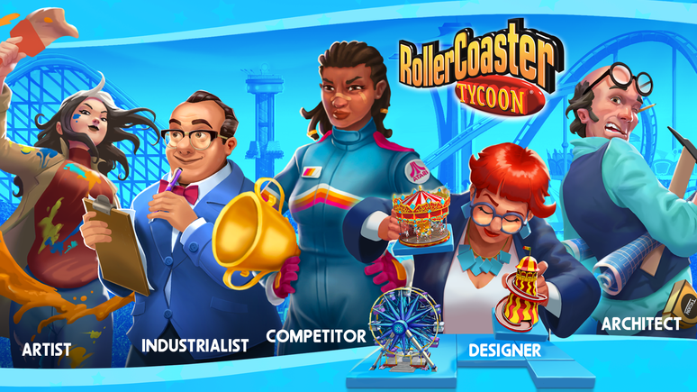 Existem cinco tipos principais de jogadores de RollerCoaster Tycoon