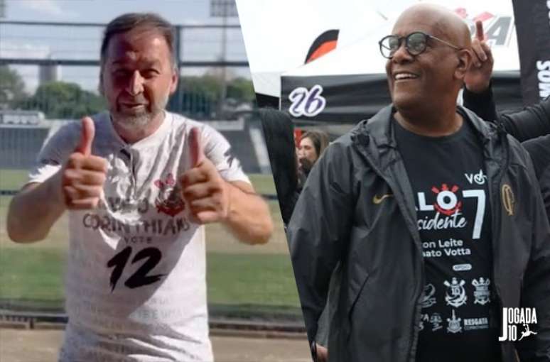 Augusto Melo (esquerda), da chapa opositora, e André Negão (direita), da chapa da situação, disputam o cargo de presidente do Corinthians – Reprodução Instagram