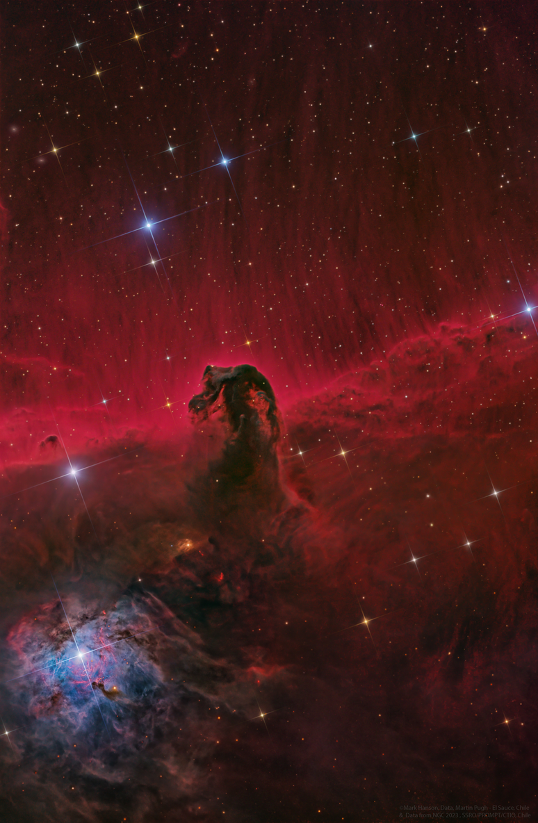 A Nebulosa da Cabeça de Cavalo fica a 1.500 anos-luz da Terra (Imagem: Reprodução/Mark Hanson & Martin Pugh, SSRO, PROMPT, CTIO, NSF)
