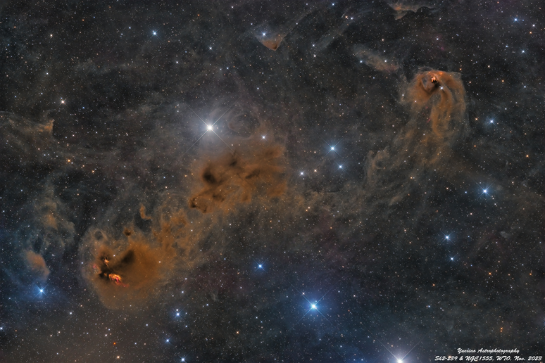 Nuvem molecular Taurus e nebulosas (Imagem: Reprodução/Yuexiao Shen, Joe Hua)