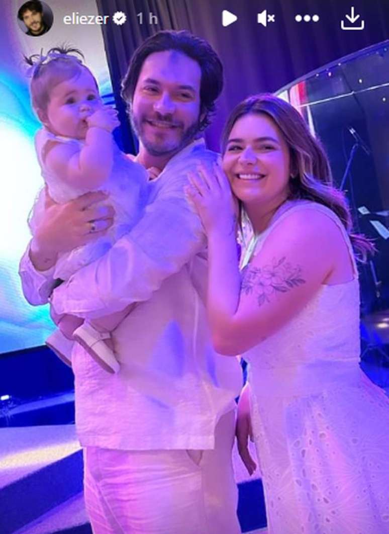 Lua, Eliezer and Viih Tube at the baptism Lua, Eliezer and Viih Tube at the baptism