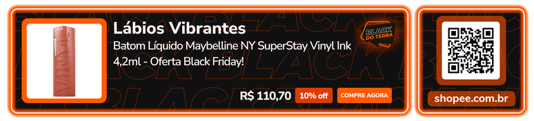 Lábios Vibrantes: Batom Líquido Maybelline NY SuperStay Vinyl Ink 4,2ml - Oferta Black Friday!