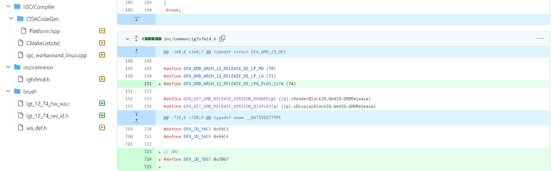 GitHub da Intel citando o Arc Xe-LPG Plus em uma seção. (Imagem: Reprodução/GitHub)