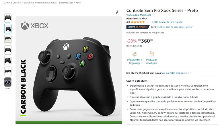 Controle oficial de Xbox Series