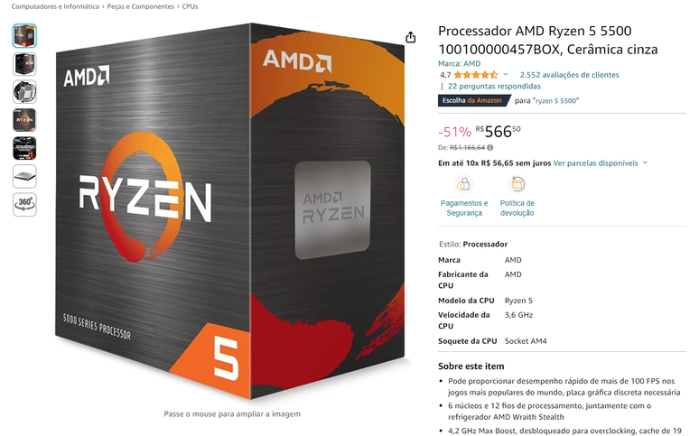 AMD Ryzen 5 5500.
