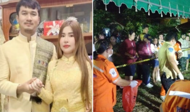 Chaturong Suksuk,de 29 anos, matou a esposa Kanchana Pachunthuek, de 44, durante festa de casamento na Tailândia