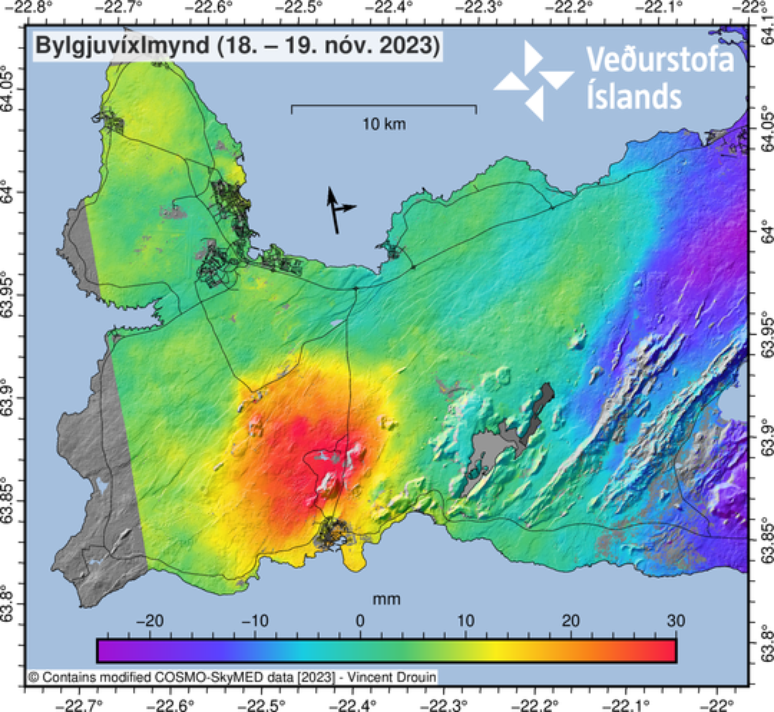 Especialistas discutem possibilidade de erupção na Islândia (Imagem: Reprodução/IMO)