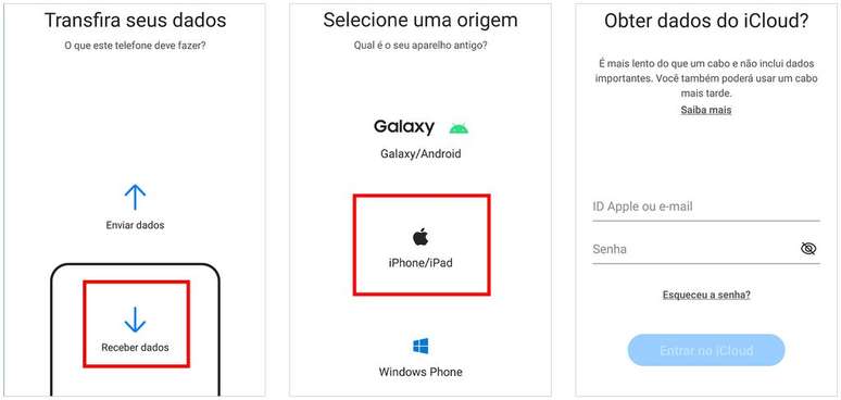 Aplicativo dos celulares Samsung facilita a transferênica de dados (Imagem: Captura de tela/André Magalhães/Canaltech)