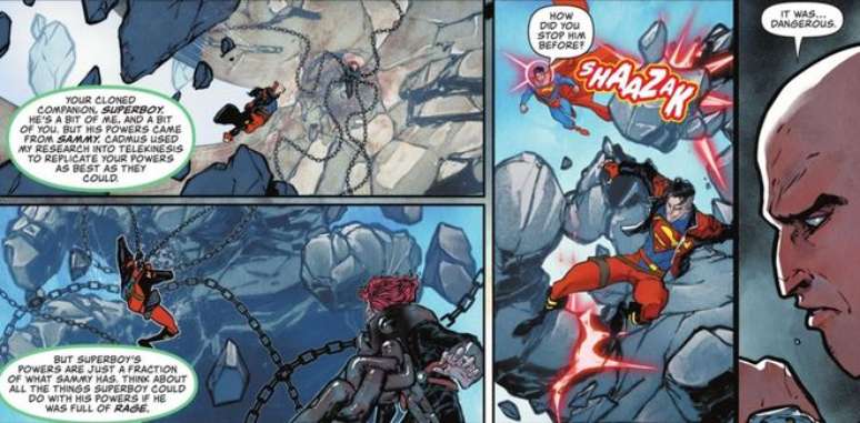 Lex Luthor revela que os poderes do Superboy são conectados aos do Acorrentado (Imagem: Reprodução/DC Comics)
