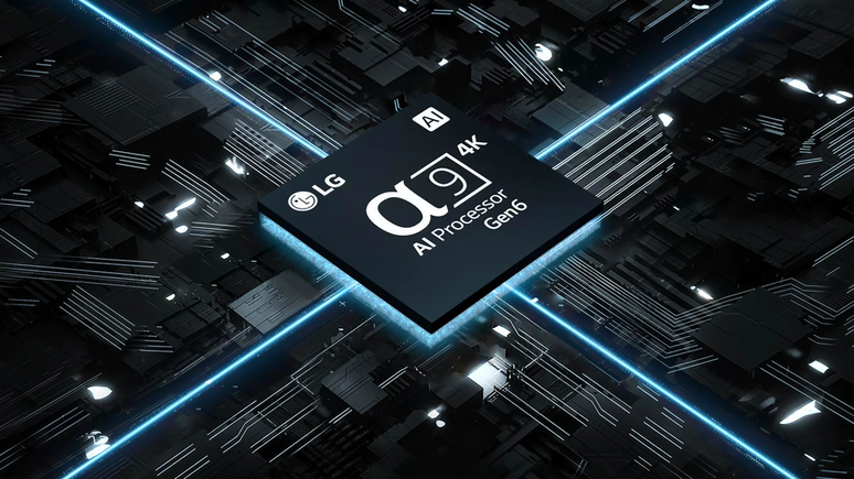 Para a família de TVs OLED de 2024, a LG estaria preparando uma nova geração de processadores, o Alpha 10, que teria como maior novidade uma NPU turbinada (Imagem: Reprodução/LG)