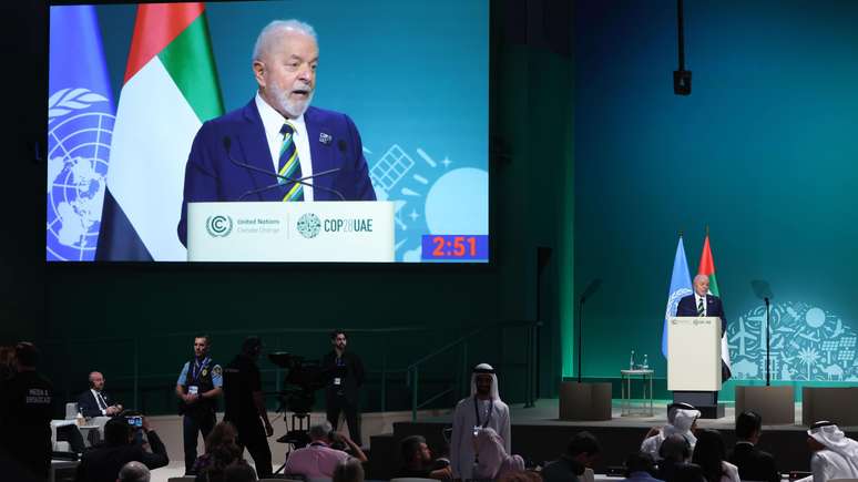 O presidente Luiz Inácio Lula da Silva (PT) discursou na COP28