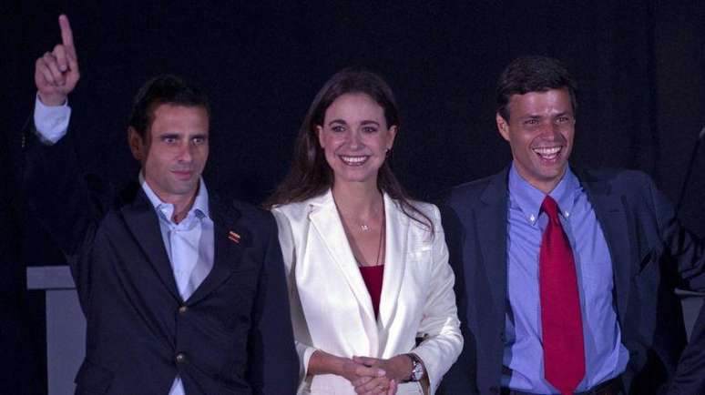 Enrique Capriles, María Corina Machado e Leopoldo López