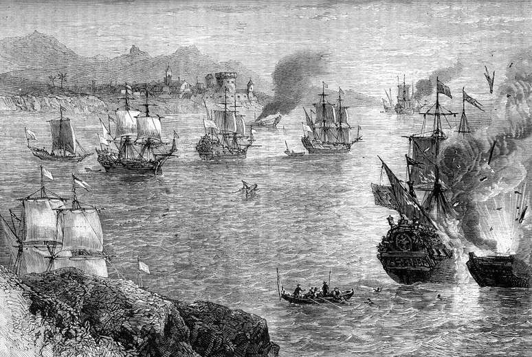 A frota naval do Reino Unido era fundamental para a defesa dos interesses dos EUA no século XIX