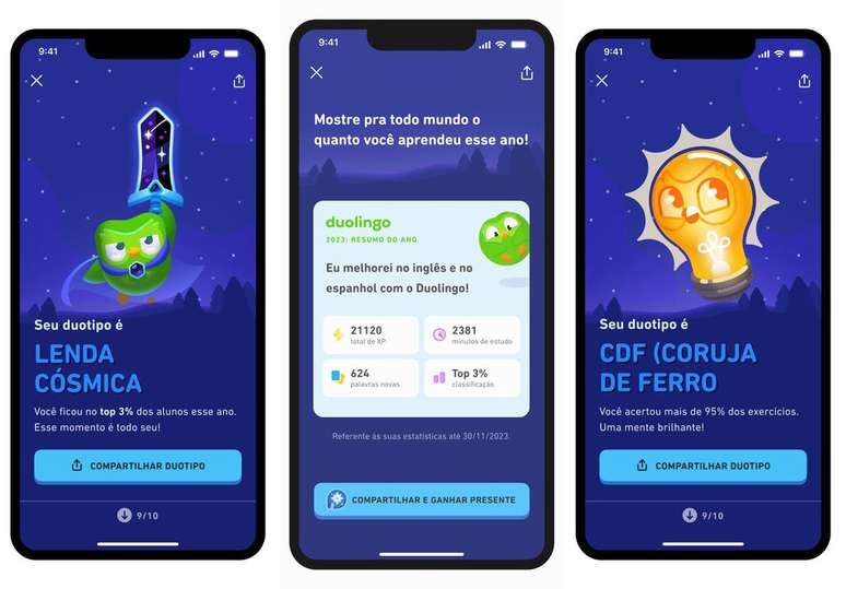 Duolingo also launched an individual retrospective this Monday, with characters and learning statistics (4) (Image: Disclosure/Duolingo) Duolingo also launched an individual retrospective this Monday, with characters and learning statistics (4) (Image: Disclosure/Duolingo)