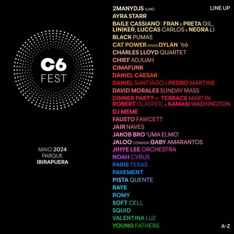 Line-up do C6 Fest