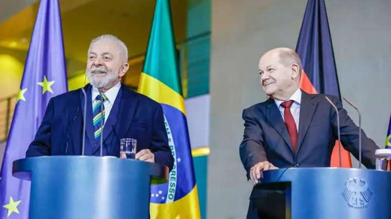 O presidente Lula se encontra com o chanceler federal da Alemanha, Olaf Scholz
