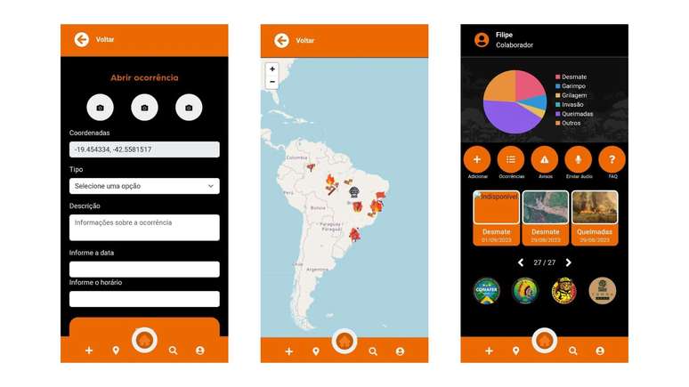 Aplicativo apresenta mapa interativo de ocorrências em aberto