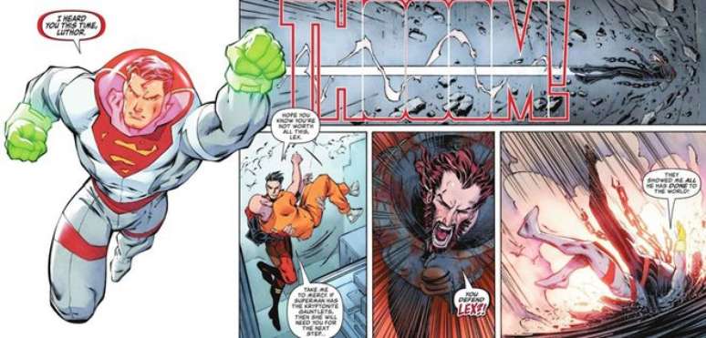 Nova armadura de Lex Luthor tem luvas de kryptonita (Imagem: Reprodução/DC Comics)